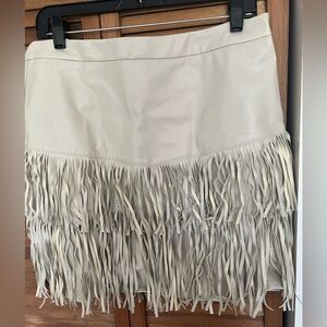 Blue Blush Cream Fringe Skirt